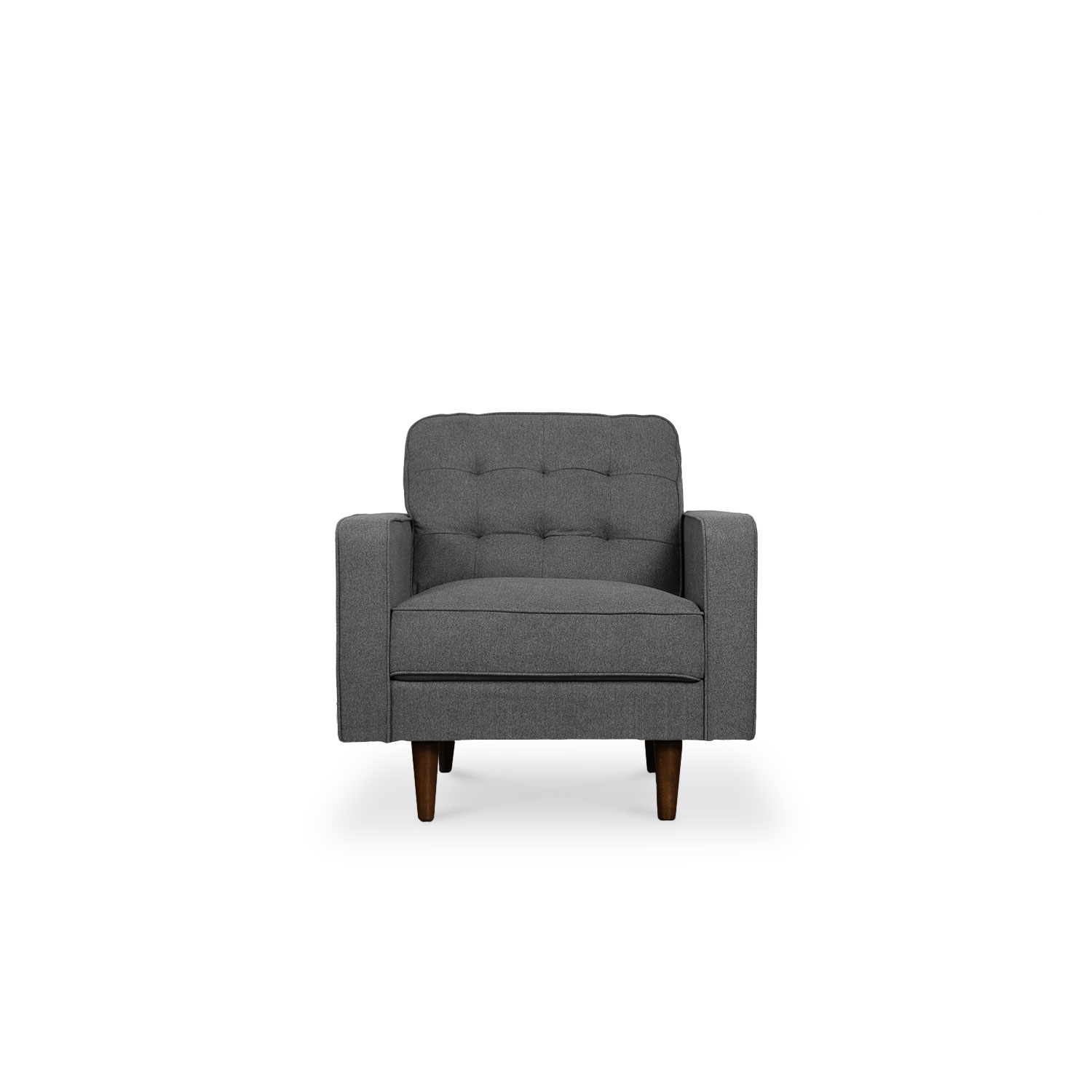 Jane Pebble Grey Mid-Century 1 Seater Sofa