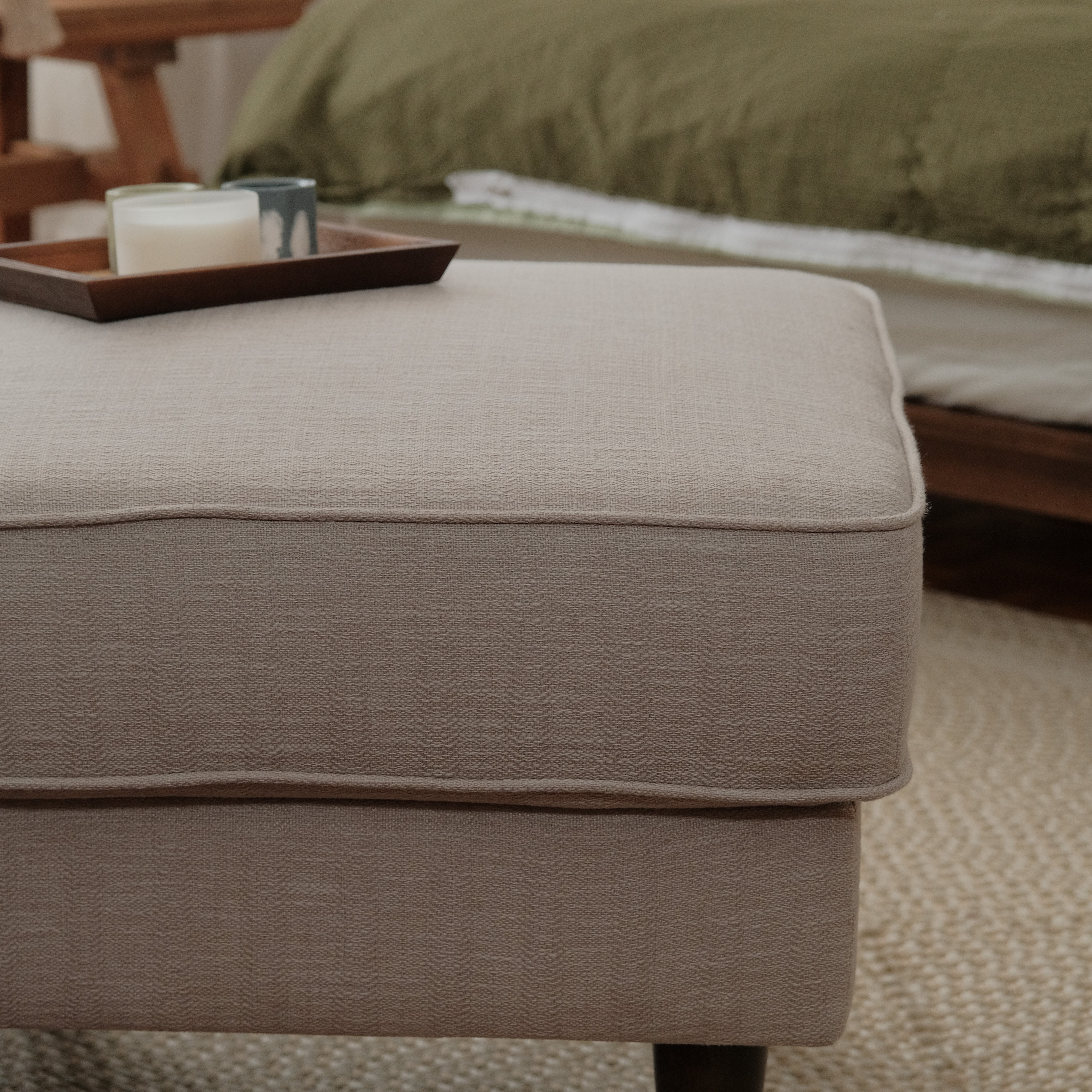 Jane Mist Grey Ottoman