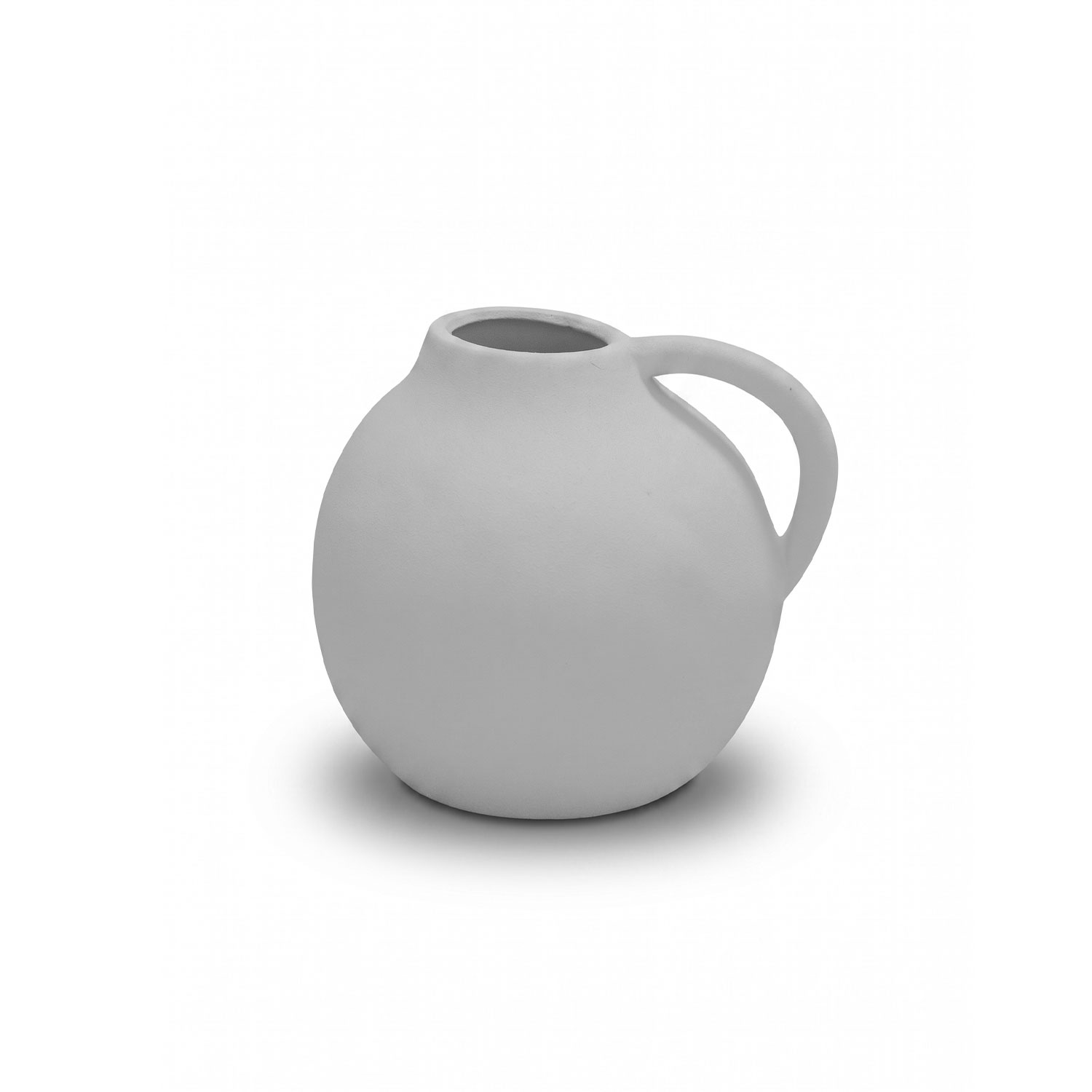 Dune Textured White Globe Terracotta Vase