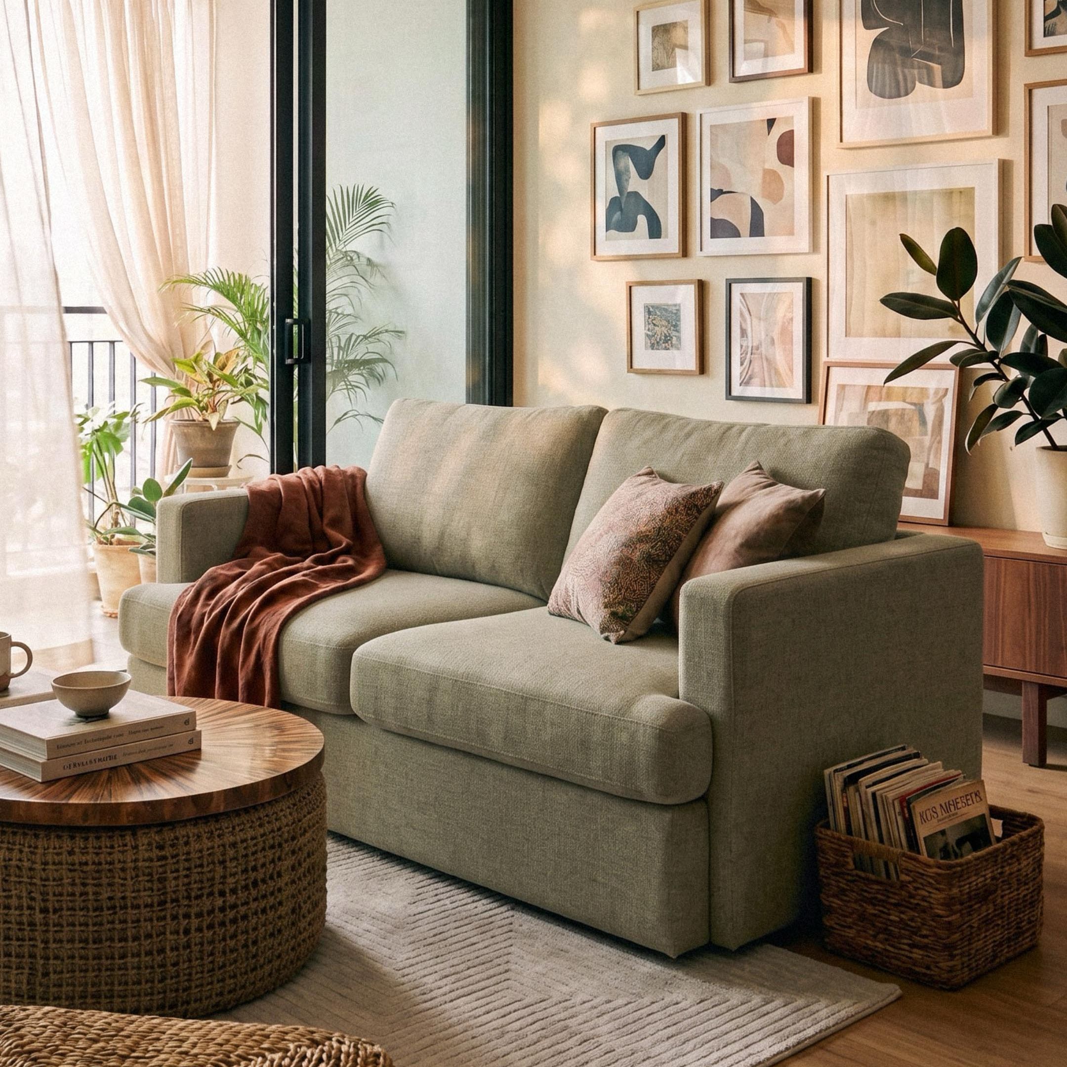 Archer Retro Green 2 Seater Sofa