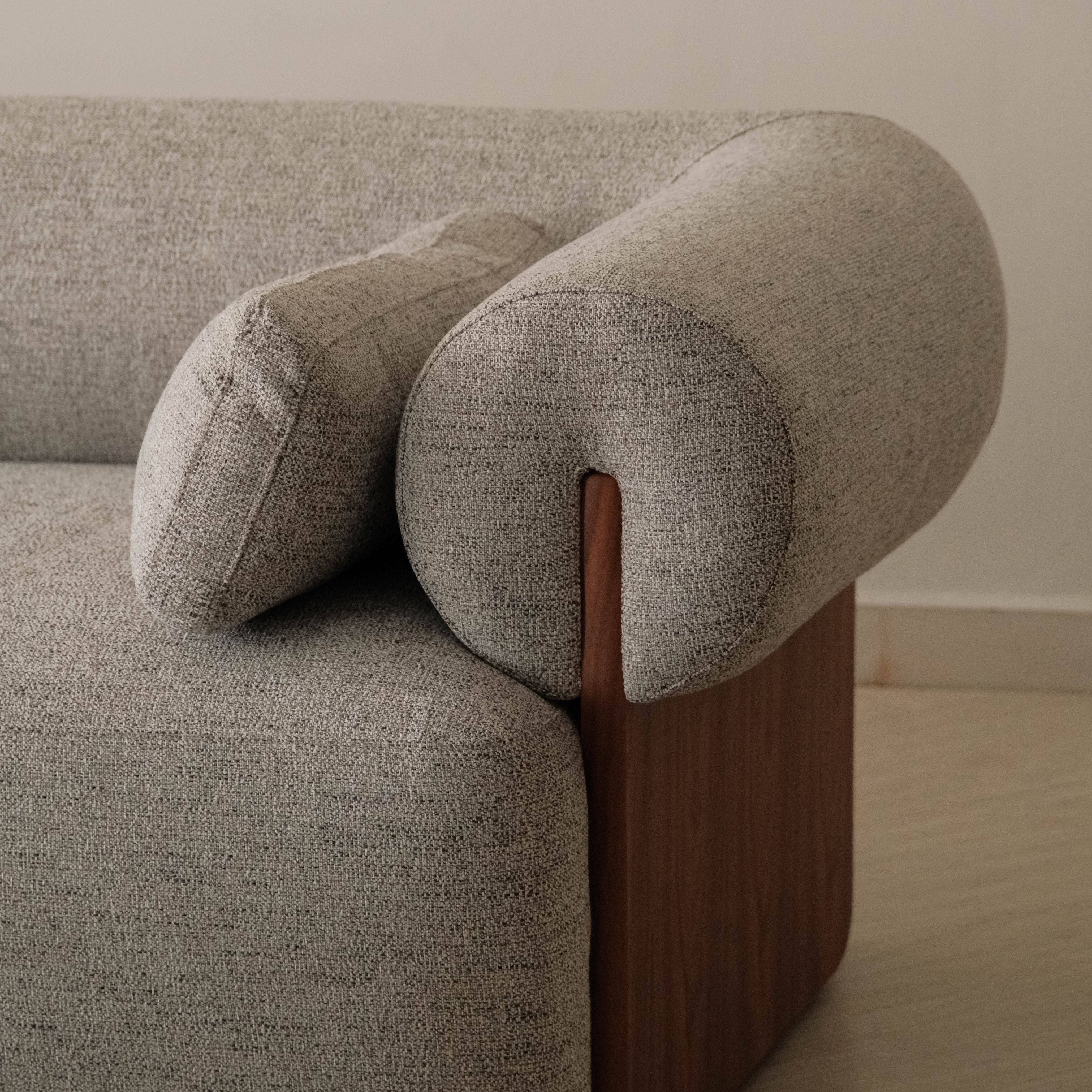 Alessia Stone Grey 3 Seater Sofa