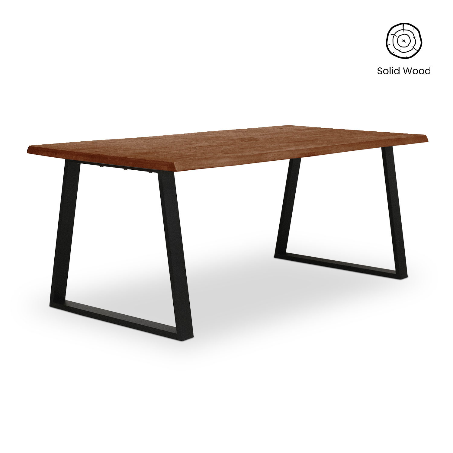 Fletcher Honey Oak Faux Live Edge Dining Table 190cm