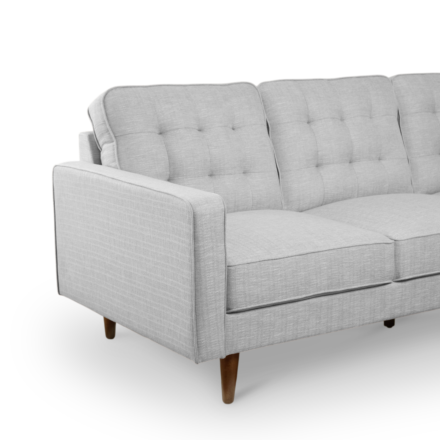 Jane Mist Grey Mid-Century 2 Seater Sofa