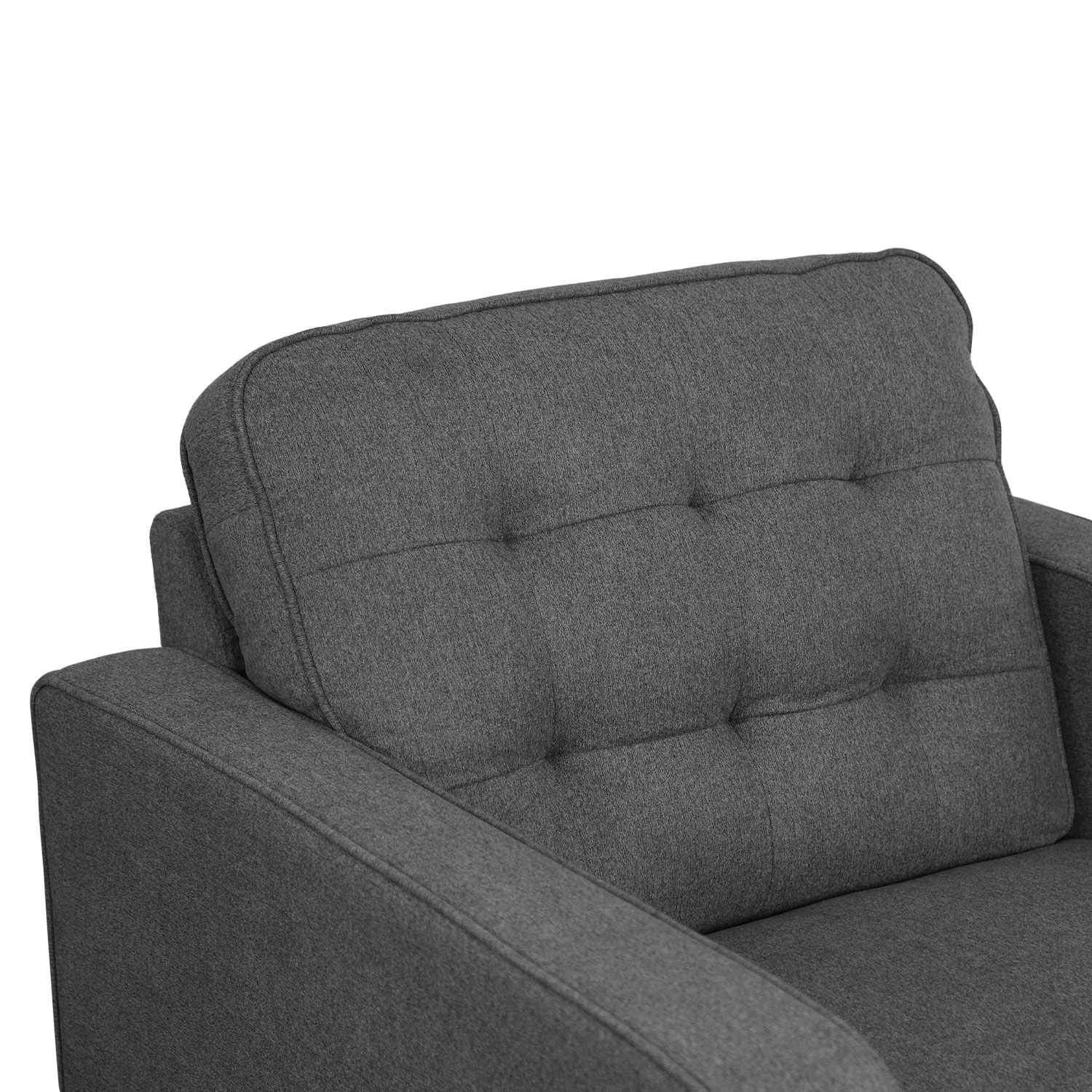Jane Pebble Grey Mid-Century 1 Seater Sofa