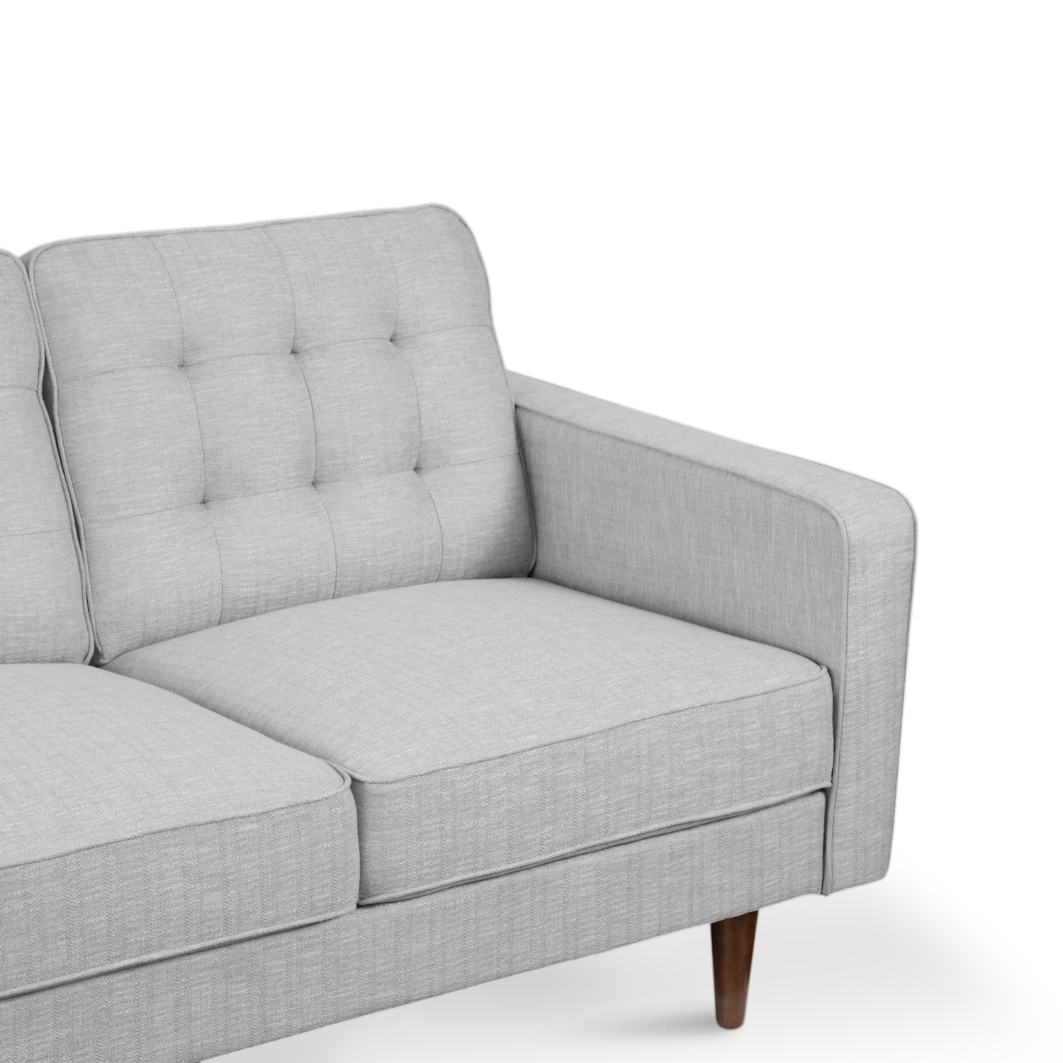 Jane Mist Grey Mid-Century 2 Seater Sofa