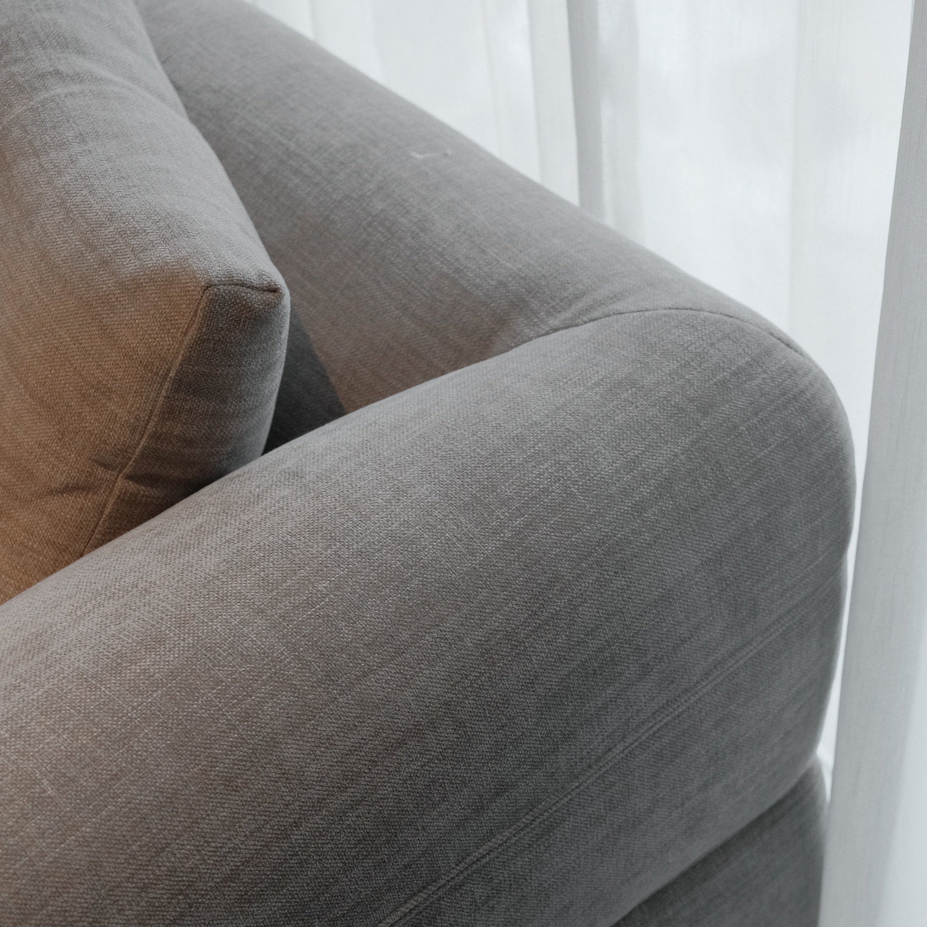 Giselle Sand Brown Round Chaise Right Sectional Sofa