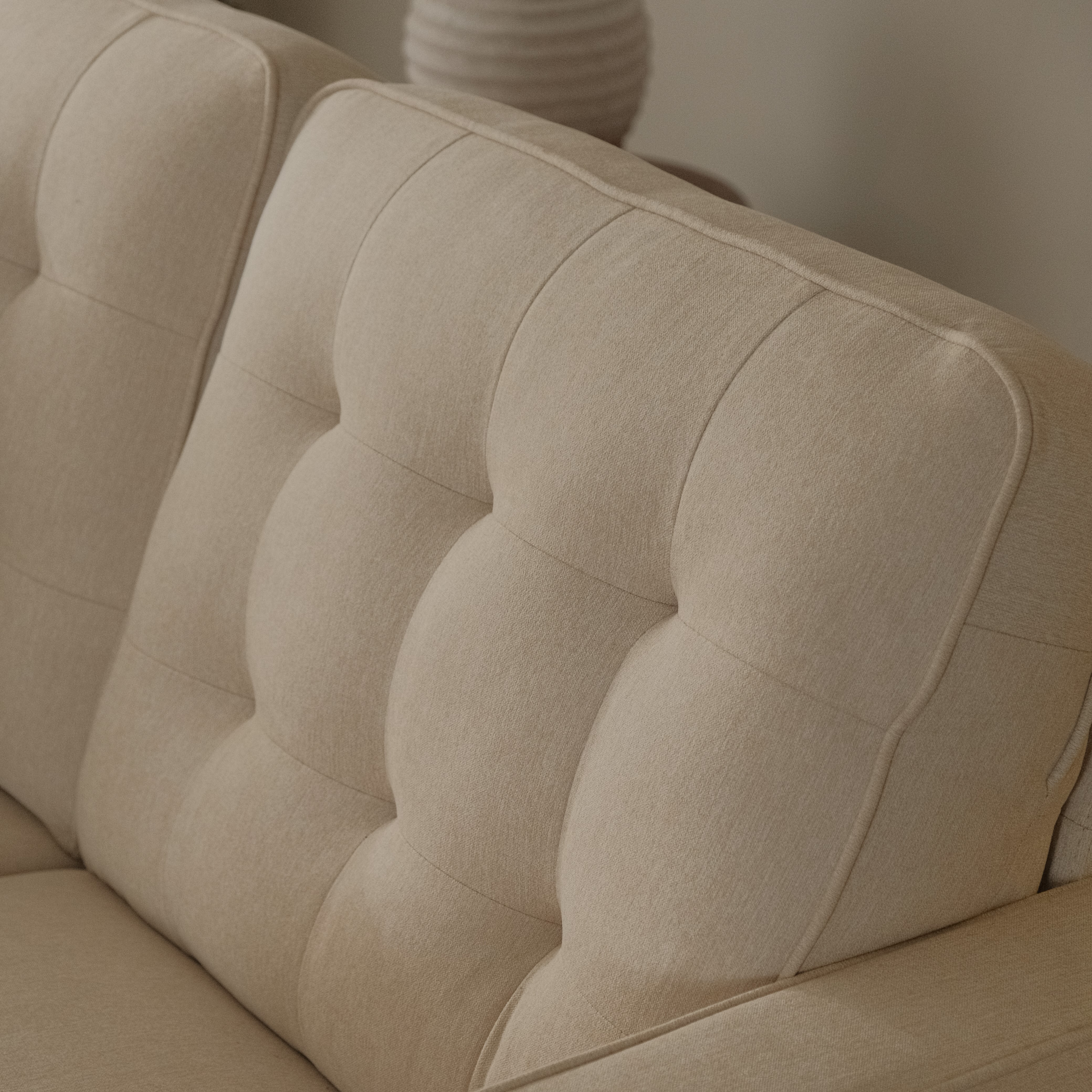 Jane Light Beige Mid-Century 2 Seater Sofa